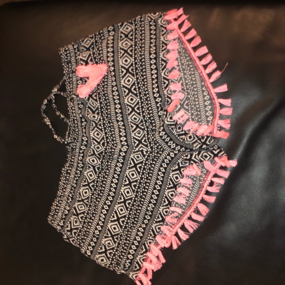Aztec print shorts with tassels